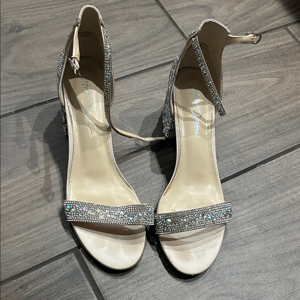 Betsy Johnson Silver Heeled Sandals